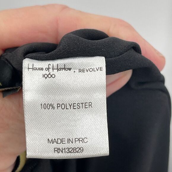 House of Harlow 1960 X Revolve Black Cut Out Opal Jumpsuit Size Large - Picture 9 of 12